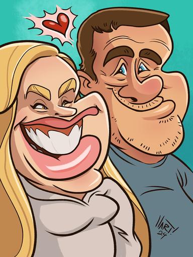 Caricature of a couple