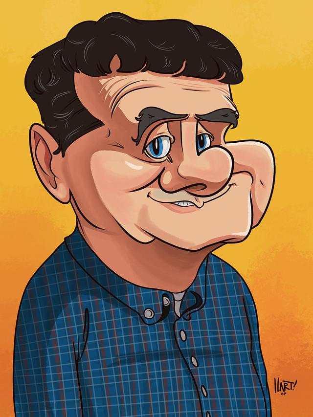 caricature of one man