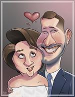 Live Digital Caricature sample of a couple