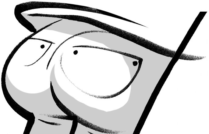 A black and white drawing of a butt in jeans